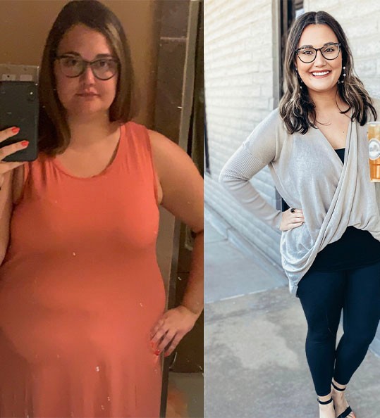 Kaitlin's weight loss transformation