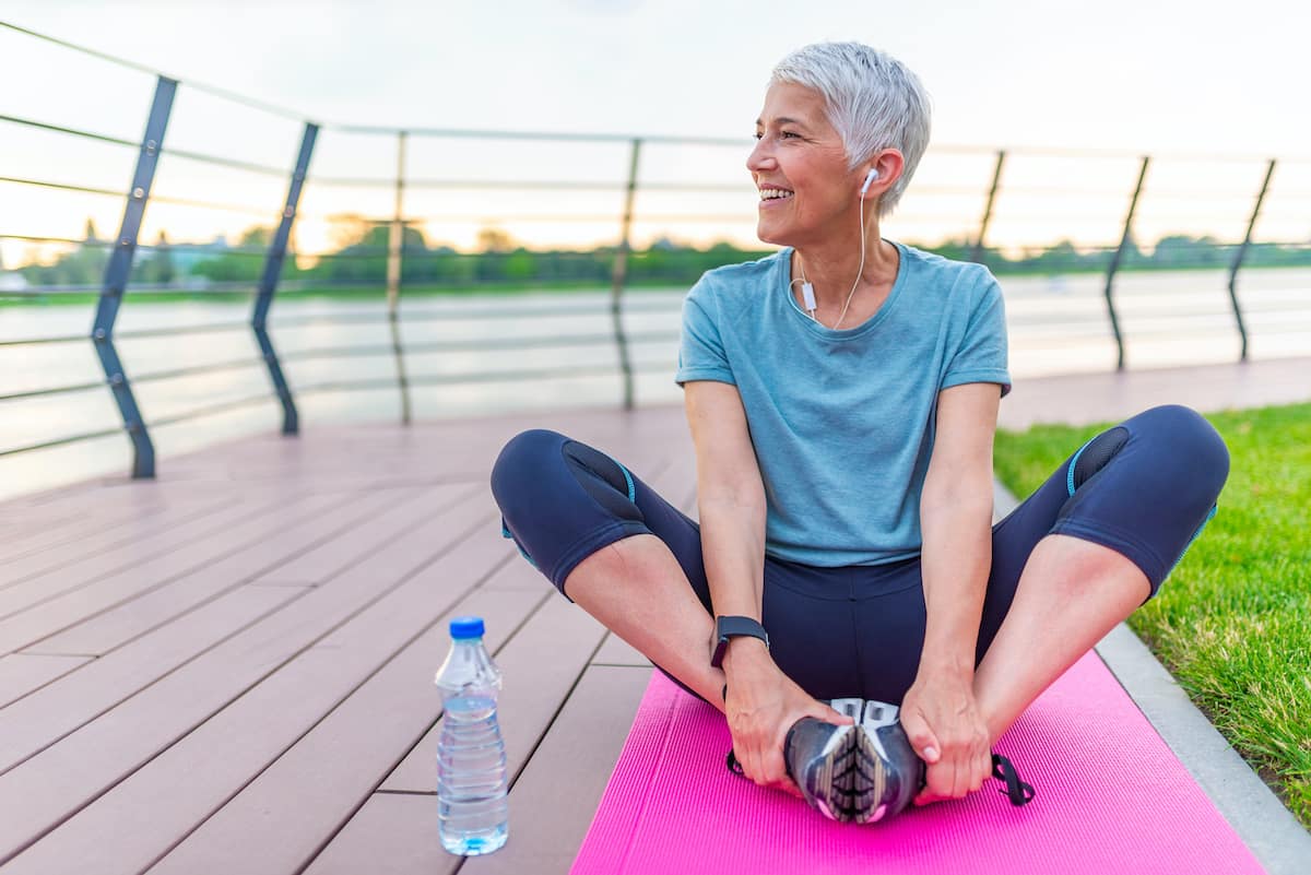 healthy senior woman exercising