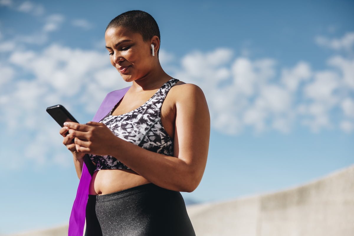 healthy woman exercising outside